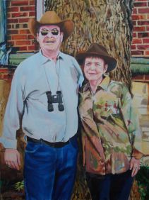 This is a portrait of Sally, my wife, and me when we used to live downtown in Columbia, MO. in the Frederick Building. It is also a homage to one of my heroes, Duane Hanson.