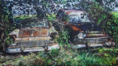 Two old Fords from the 1950s at Lorenze Auto, Corder, MO